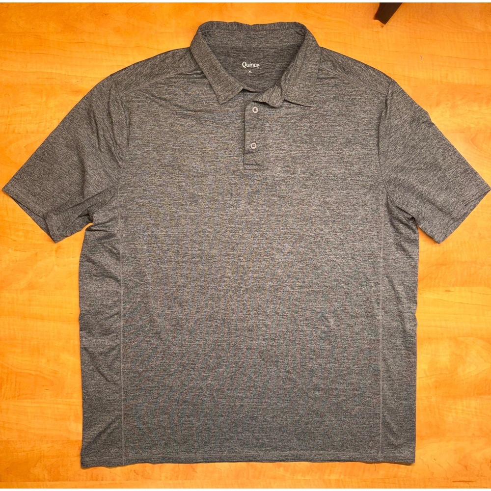 Quince Performance Polo Shirt Mens XL Charcoal Heather Grey Short Sleeve Golf